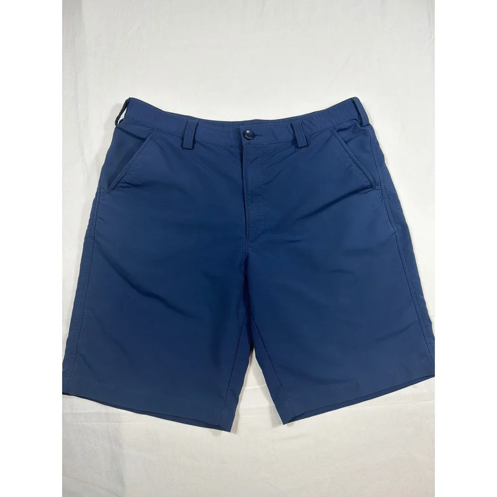 Under Armour Mens Navy Blue Golf Performance Shorts Size 36 Flat Front Athletic